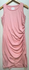 Nine West Womens Side Ruched Midi T-Shirt Dress Size S Pink Casual Stretch