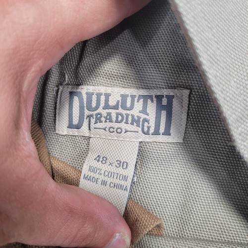 Duluth Trading Pants Mens 48X30 Beige Canvas Cargo Straight Leg Workwear - Picture 8 of 10
