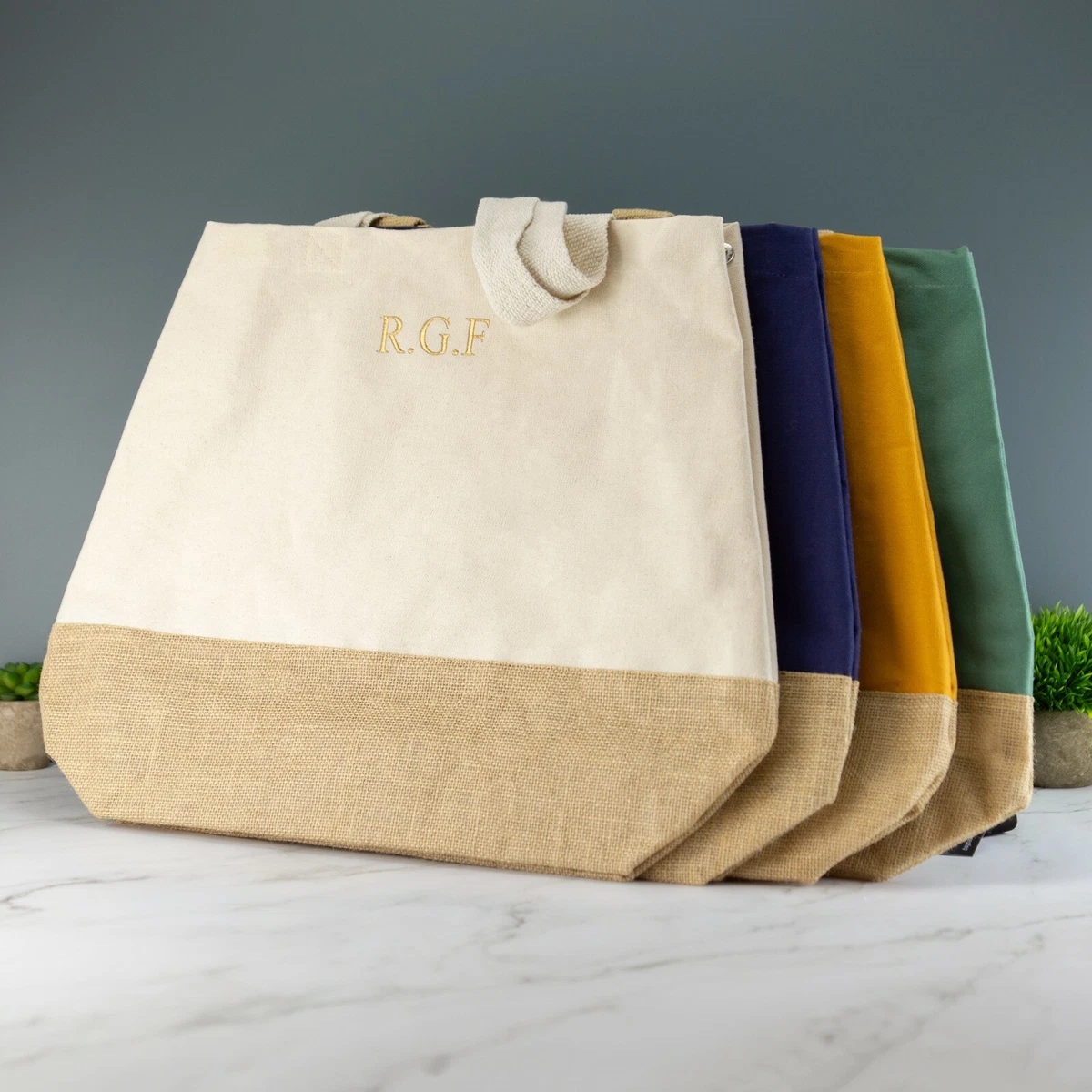 Personalised canvas beach bag sales