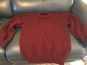 mens burgundy knitted jumper