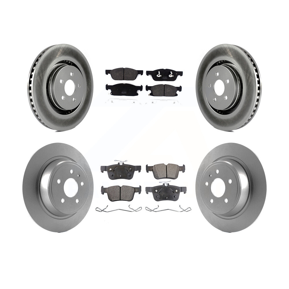 Front and Rear Rotors & Semi Metalic Brake Pads Kit for 2017 Lincoln Continental