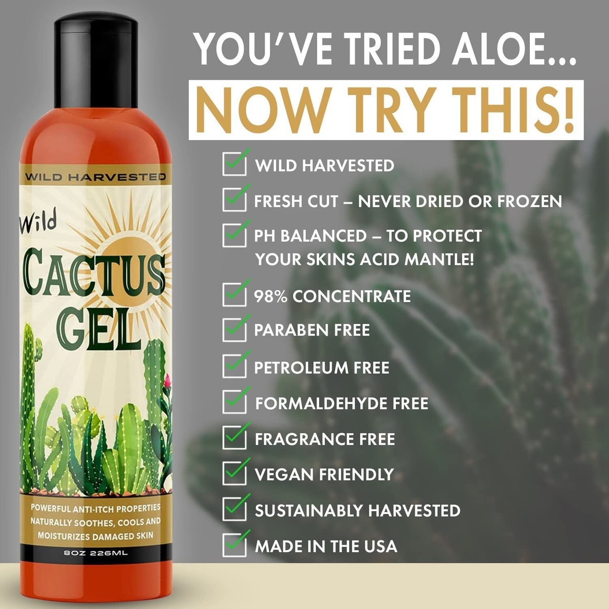 Wild Harvested Cactus Gel - Better than Aloe, Better than Organic! | eBay