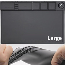SILICONE RUBBER ESD ANTI-STATIC GROUNDING MAT FOR ELECTRONICS REPAIR LARGE BLACK