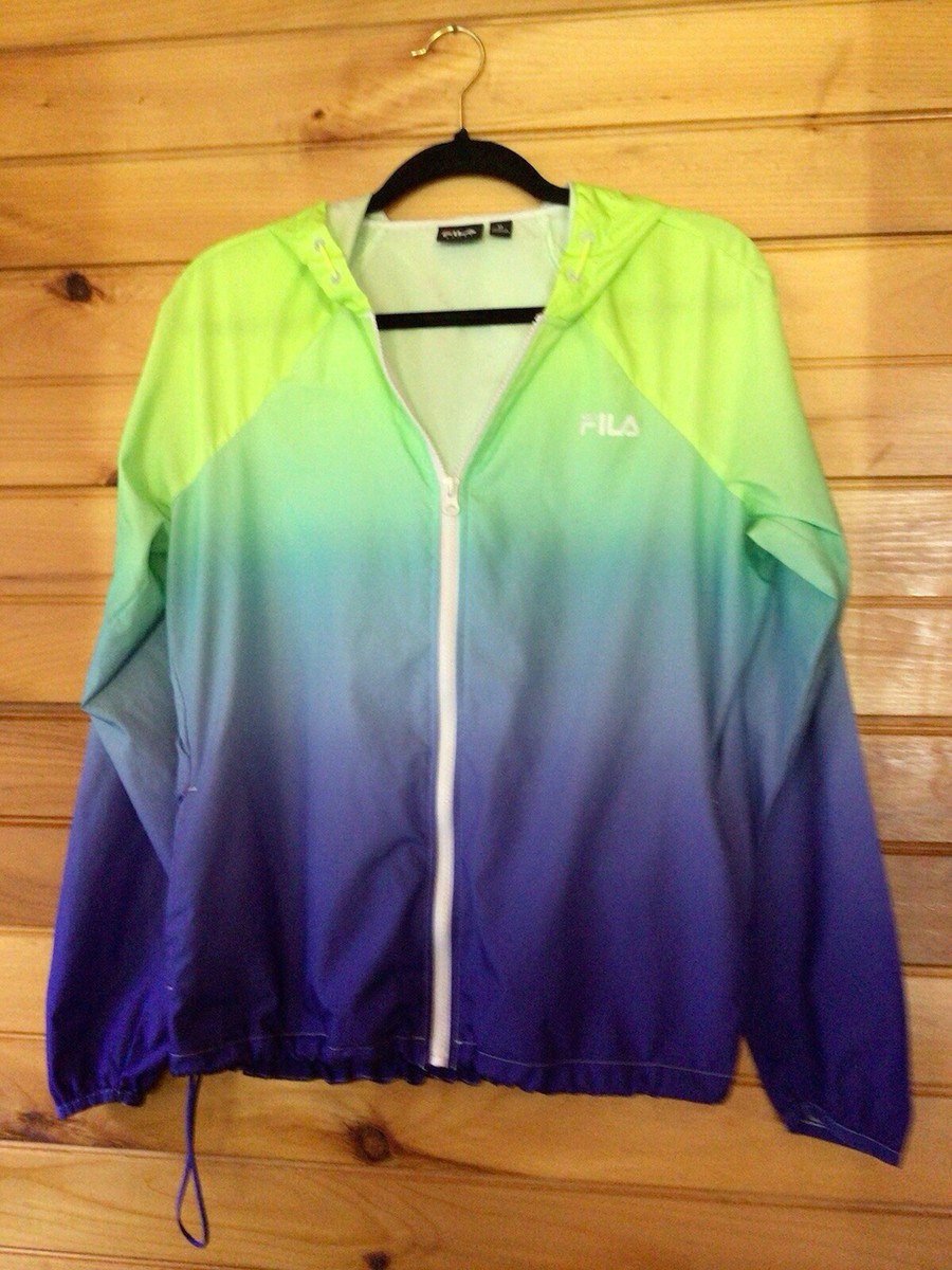 Fila Sport Hooded Windbreaker Jacket Women's Medium Ombre