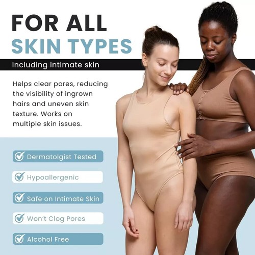 Glycolic&Salicylic Acid Ingrown Hair Pads, KP Bump Exfoliating Wipes,Bikini Area - Picture 6 of 8