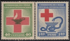 Chili 210/11 1944/45 80º Anniversaire De La Croix Rouge MH
