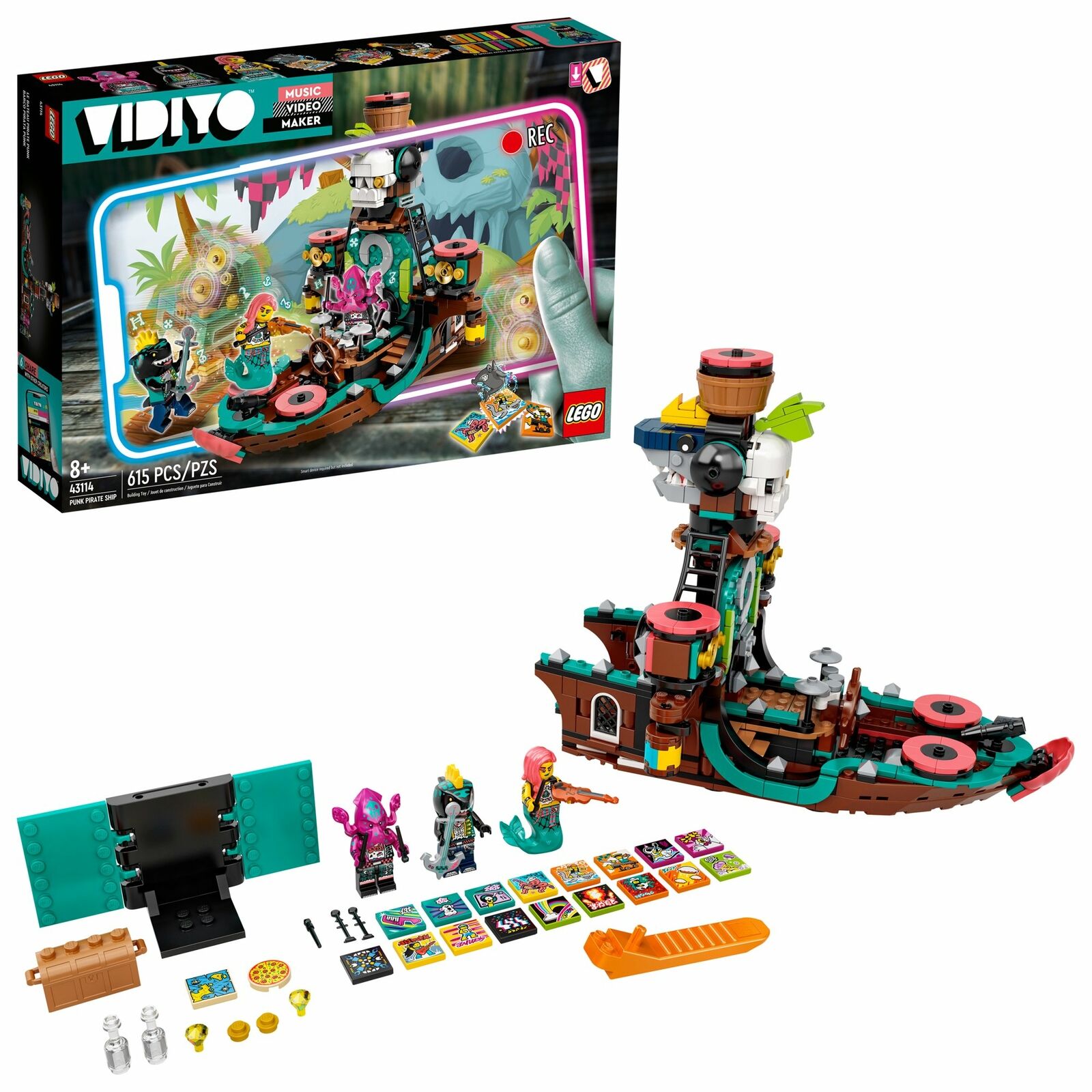 Lego Vidiyo Punk Pirate Ship Building Set #43114, 615 Pieces