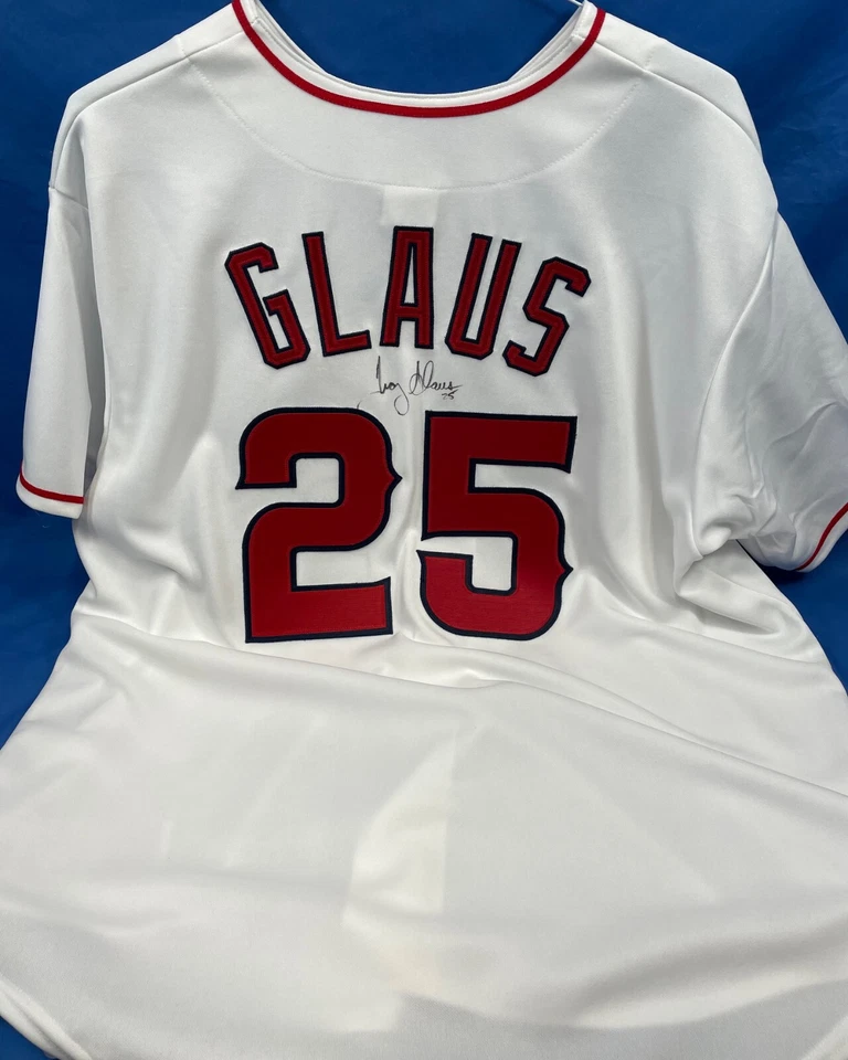 Anaheim Angels Majestic Button Front Troy Glaus Signed Jersey - Image 4 of 4