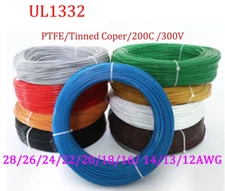 PTFE Cable Wire 12/14/16/18/20/22/24/26/28 AWG Flexible Tinned Copper Stranded