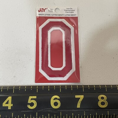 3  Tall  0  Red On White Number #0 ZERO Patch (Or Letter Initial O) M010