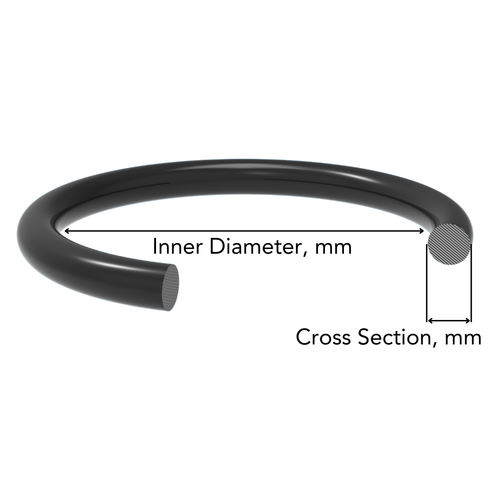 O-Ring 27mm X 2mm Nitrile Rubber (NBR 70), Black, Made in Italy, Top Quality - Picture 2 of 7