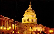 United States Capitol Night Washington Dc Dome Night Mike Roberts Postcard