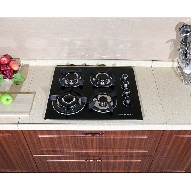 23.6'' Builtin 4 Burner GAS Cooktop Stove Cook Top & Tempered Glass NG/LPG Hob eBay