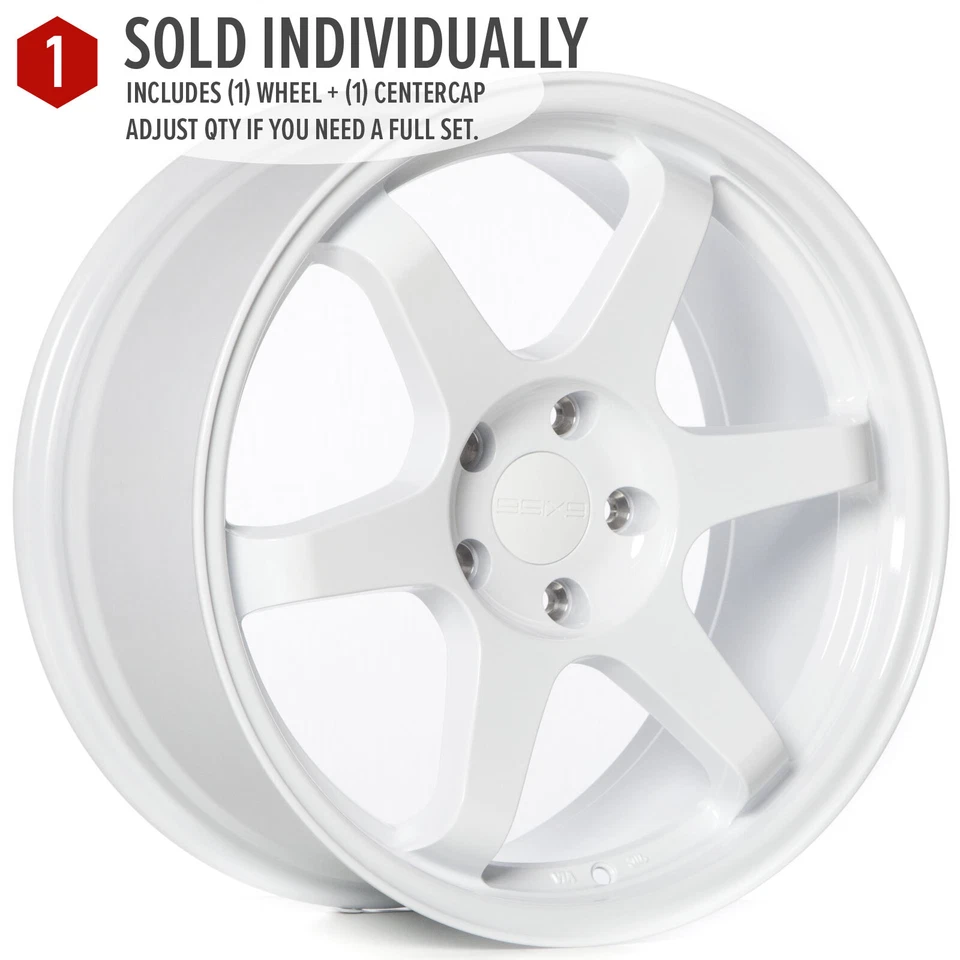 1 9SIX9 SIX-1 18x8,5 5x114,3 +35 RUEDA BLANCA BRILLANTE ESTILO TE37 JDM DERIVA CÓNCAVA Foto 2 de 4