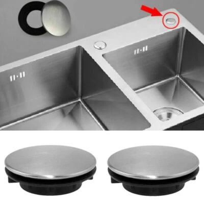 2pc Edelstahl Küche Waschbecken Wasserhahn Loch Blindstopfen Stopfen Deckel 36mm