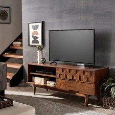 Mid Century Modern TV Stand Entertainment Center Console Media Cabinet Wood 59"