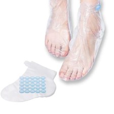 100 Pcs Clear Plastic Disposable Paraffin Bath Liners Foot Sock Covers