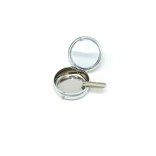 Pocket Ashtray Finish Small Compact Portable Travel Chrome Black