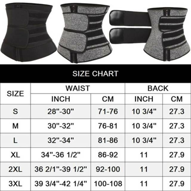 Invisible Tummy Trimmer Size Chart