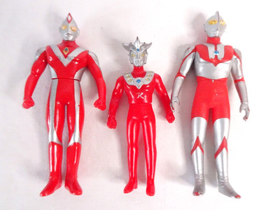 Ultraman Actionfiguren, 3 Stück, Bandai, 1990   2000