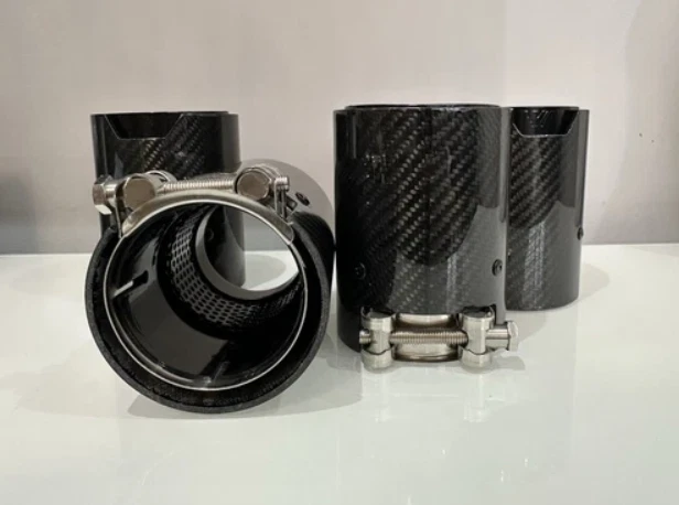 4 BMW BLACK CARBON FIBRE EXHAUST TIPS 4.1” M3 G80 G81 , M4 G82 G83 ,M2 G87 More - Image 3 of 3