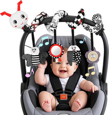 Car Seat Toys for Babies, 0-6 Months Stroller Activity Black White Baby Spiral P
