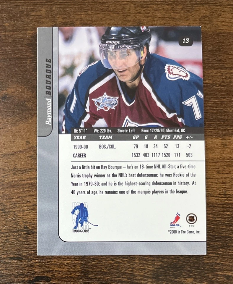 2000-01 ITG Be A Player Signature Series Ray Bourque #13 Avalanche HOF - Image 2 of 2