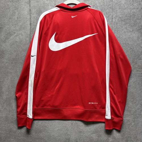 Nike Sportswear Track Jacket Mens L Red Double Swoosh Full Zip Pockets Rib Cuff - Bild 8 von 10