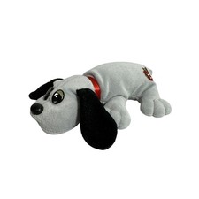 Vintage 1986 Tonka Pound Puppies 7  Plush Gray Black Ears No Spots Red Collar