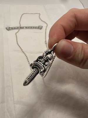 CHROME HEARTS Dagger Pendant w/24inch Ball Chain S925