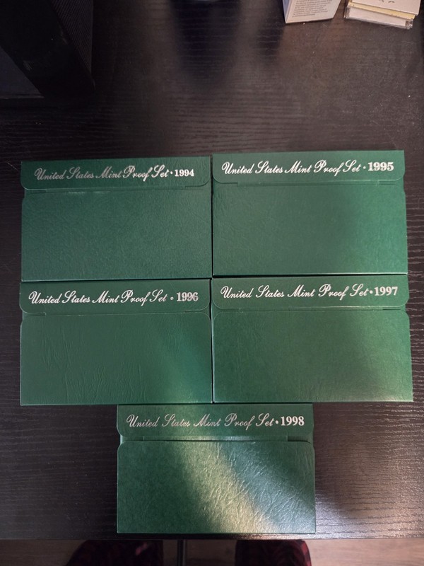 United States Mint 1994-1998 Proof Set Lot San Francisco (5 Sets)