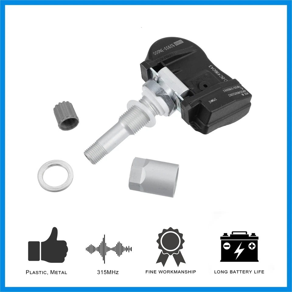 4 Pcs 529333N000 Tire Pressure Sensor TPMS 315MHz for Hyundai Elantra Santa Fe - Image 3 of 4