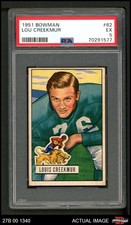 1951 Bowman #62 Lou Creekmur Lions RC HOF William&Mary PSA 5 - EX