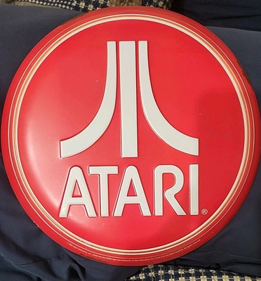 Retro 2024 Atari Tin 1  Button Metal Sign Video Game Licensed New Vintage Logo
