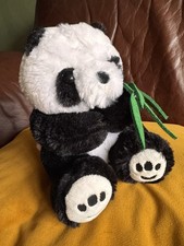 King Cuddly Panda Plush Soft Toy Sitting Panda With Bamboo Cute Teddy