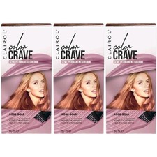 3 X Clairol Color Crave Semi-Permanent Hair Colour Rose Gold 60mL Hair Dye