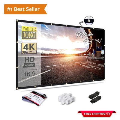 16:9 Foldable Projector Screen - Anti-Crease, Ideal for Home & Outdoor Use