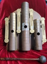 Antique J.C. Deagan 3 Tone Wall Mount Call Bell Brass Church Chimes