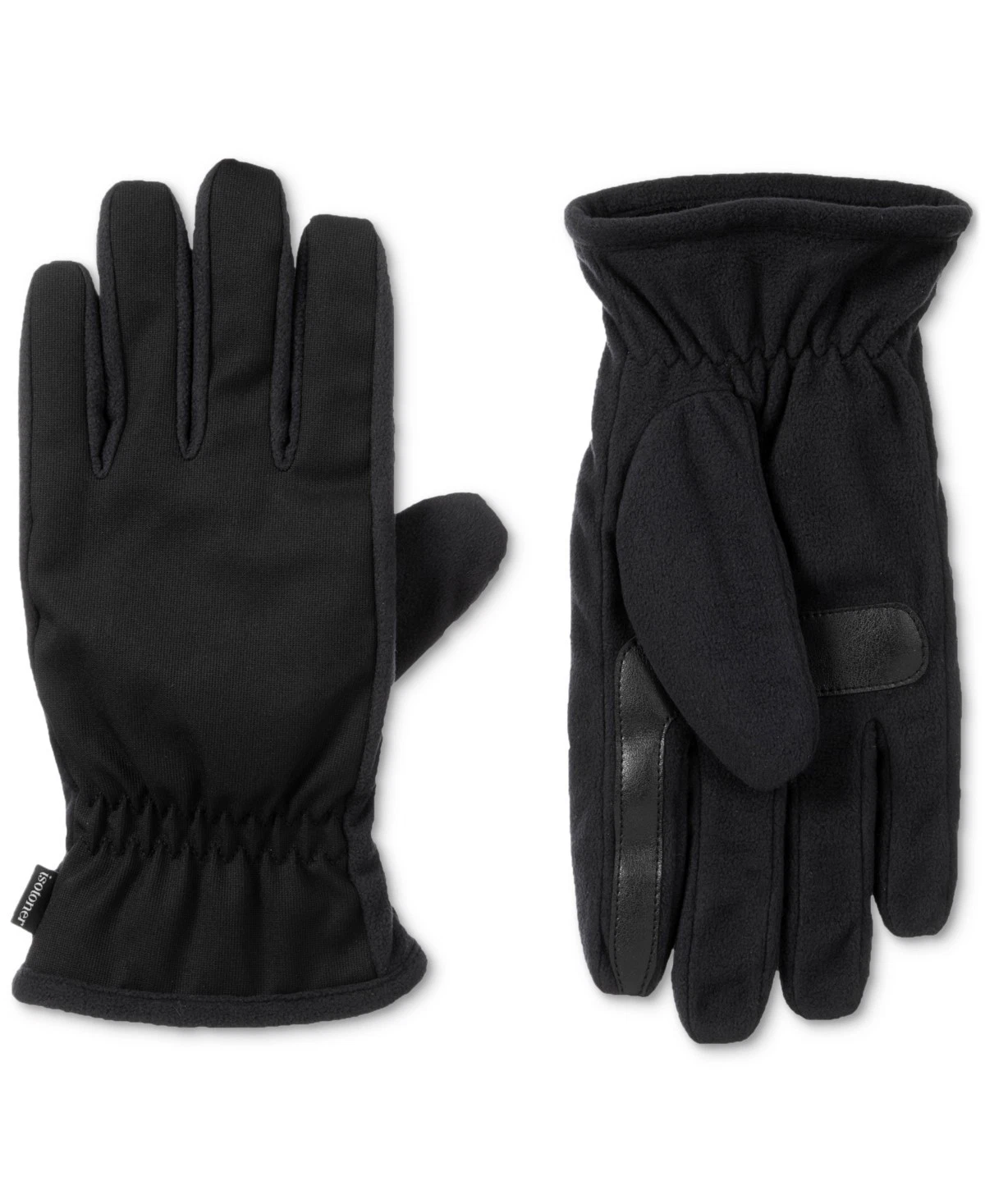 Isotoner Signature E4756 Men Touchscreen Water Repellant Stretch Gloves Black MD