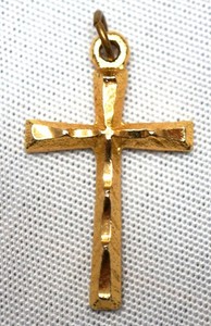 Authentic Little Gold Plated Cross Charm 1”