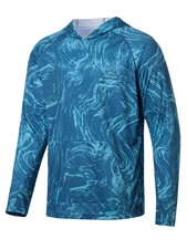 Men's UPF 50 Sun Protection Hoodie Shirt Long Sleeve Rash Guard Fishing SPF ...