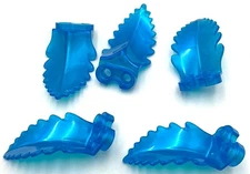 Lego 5 New Satin Trans-Dark Blue Plant Plates Round 1 x 2 Curved Upright Parts