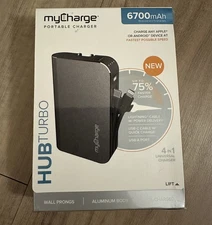 myCharge - HUB Turbo 6700 mAh Portable Charger for Most Mobile Devices - Gray
