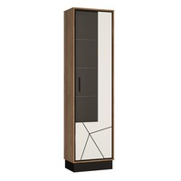 Vitrinenschrank Standvitrine Vitrine TüR Rechts Eiche Nb. Mit Schwarz Und Weiß