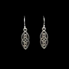 Silver Celtic Weave Charm Earrings - SOLID 925 Sterling Silver Ear Wires