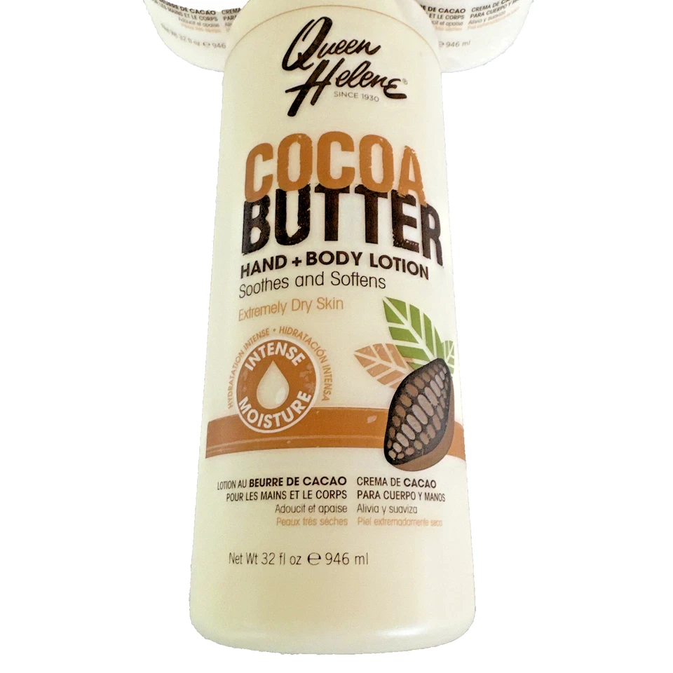 QUEEN HELENE MANTECA DE CACAO LOCIÓN PARA MANOS Y CUERPO JUMBO 32 OZ (3) PAQUETE PIEL SECA NUEVO Foto 4 de 4