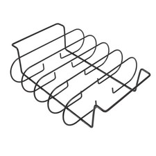 Rib Rack Iron Roasting Stand For Smoking And Grilling Holds Up To 4 Ribs For