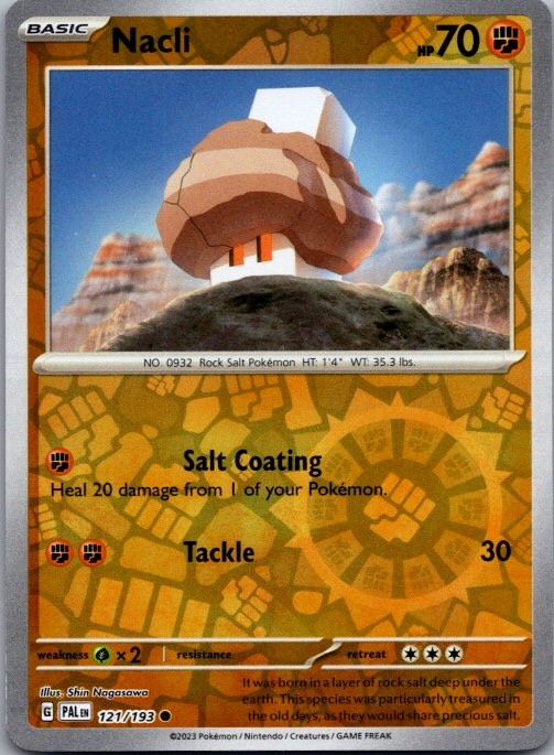 Nacli 121/193 Common Paldea Evolved Pokemon Reverse Holo Near Mint