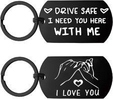 Drive Safe Keychain Gift for Him Husband Boyfriend from Wife Girlfriend Birthday