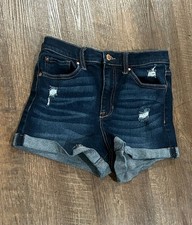 Celebrity Pink Women  s Shorts 5/27 Dark Blue Denim